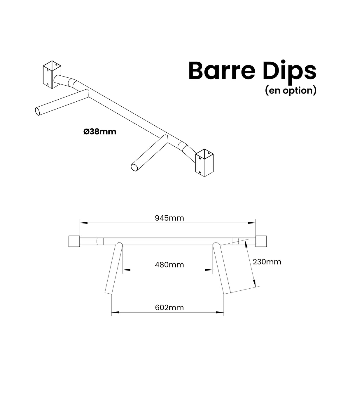 accessoire dips pour barre de traction