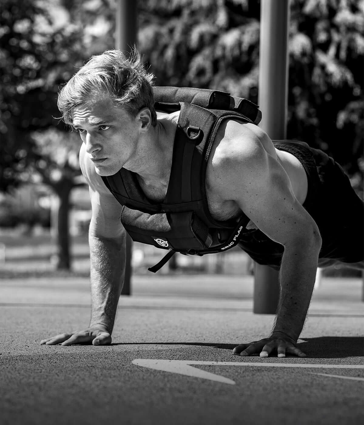 Push-ups with a weighted vest